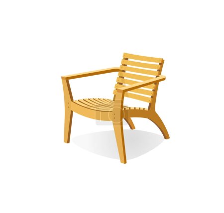 Illustration for A vector of wooden armchair in white background - Royalty Free Image