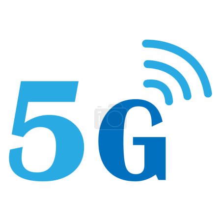 Illustration for A blue vector design of 5G icon illustration on white background - Royalty Free Image