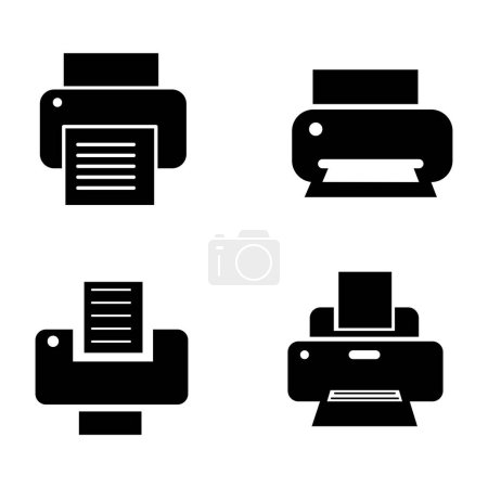 Ilustración de Un conjunto editable de impresoras vectoriales sobre un fondo blanco - Imagen libre de derechos