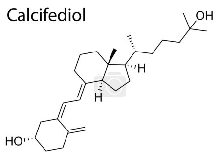 Ilustración de Un vector de la estructura molecular del esteroide humano de Calcifediol - Imagen libre de derechos