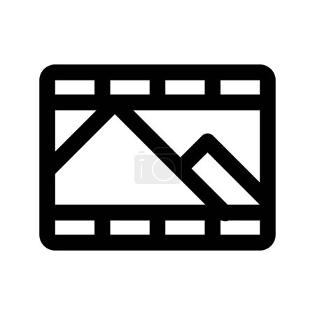 Téléchargez les illustrations : Illustration vectorielle de l'icône technologique d'un cadre de film analogique, isolé sur fond blanc - en licence libre de droit