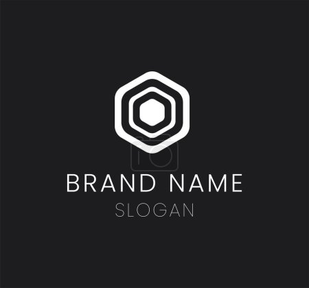 Illustration for A vector design of a minimalistic logo with space for the brand name against a dark background - Royalty Free Image