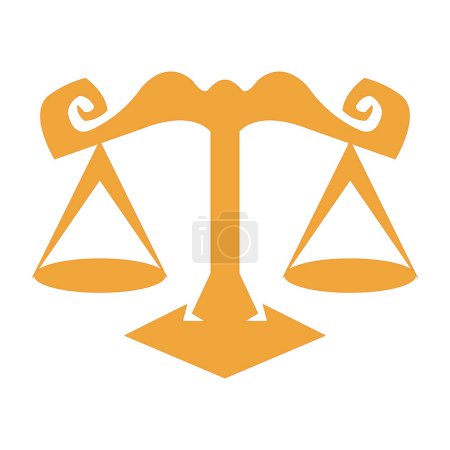Ilustración de El logotipo de las escamas amarillas aislado sobre el fondo blanco - el concepto de ley - Imagen libre de derechos