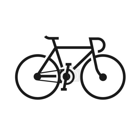 Ilustración de El icono de la bicicleta negro - vector de bicicleta sobre un fondo blanco editable - Imagen libre de derechos