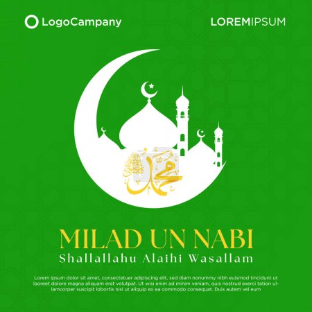 Illustration for A vector illustration of the Milad un nabi - birthday of prophet Muhammad Saw - Royalty Free Image