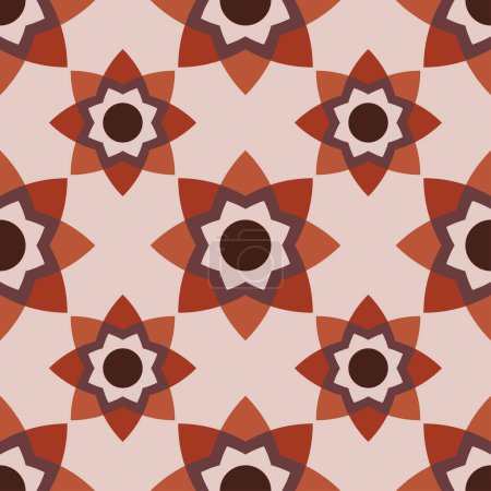 Ilustración de Un patrón sin costuras de flores para texturas y superposiciones en colores rojos - Imagen libre de derechos