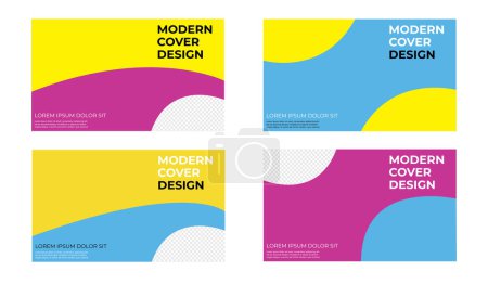 Ilustración de Un paquete vectorial de portadas creativas editables para carteles y tarjetas de visita - Imagen libre de derechos