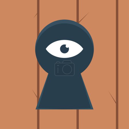 Ilustración de Una ilustración vectorial de un ojo visto a través de una cerradura. - Imagen libre de derechos