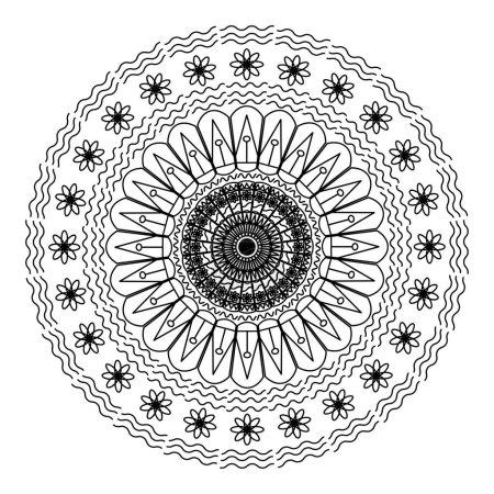 Illustration for An illustration of Mandala design art on the white background - Royalty Free Image