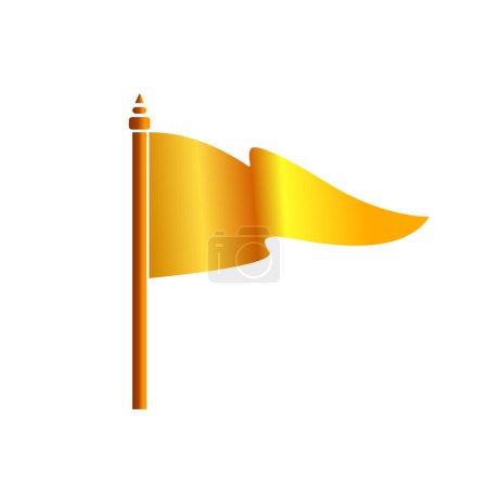 Illustration for A yellow color flag icon on white background - Royalty Free Image