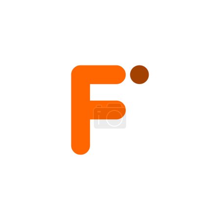 Ilustración de Un vector de un logotipo editable con la letra "F" aislada sobre un fondo blanco vacío - Imagen libre de derechos