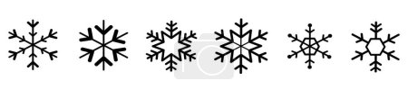 Illustration for A set of snowflakes isolated on white background - Royalty Free Image