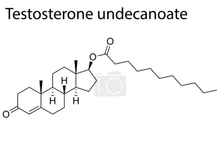 Téléchargez les illustrations : Un vecteur de la structure chimique de testostérone undeconoate stéroïde anabolisant-androgène - en licence libre de droit