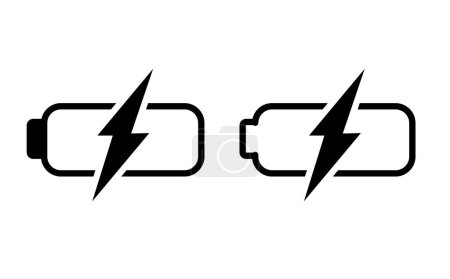 Illustration for Two battery lightning bolt logos - Royalty Free Image