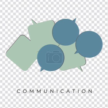 Illustration for An illustration of a blue and green communication logo isolated on a grid background - Royalty Free Image