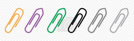 Photo for A vector illustration of colorful paper clip icons set on transparent background - Royalty Free Image