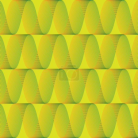 Téléchargez les illustrations : Un vecteur d'ondes abstraites jaune glitching isolé sur un fond jaune vide - en licence libre de droit