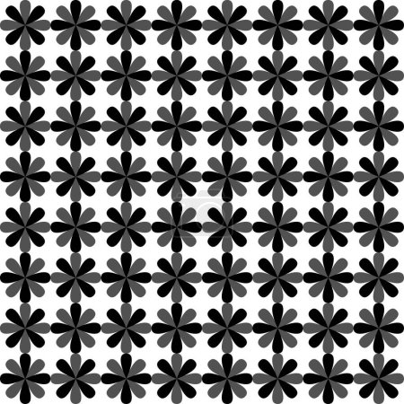 Ilustración de Un patrón sin costuras de flores en blanco y negro para texturas y superposiciones - Imagen libre de derechos