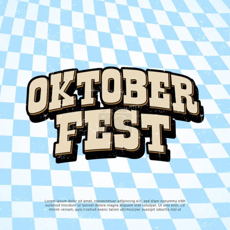 Illustration for A beautiful blue and white checkered Oktoberfest background - Royalty Free Image