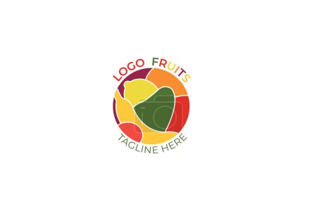 Illustration for A Fresh fruit logo design,  vector template.Healthy organic food symbol - Royalty Free Image