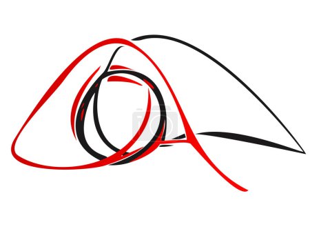 Illustration for A vector of flowing simple red and black circular lines - Royalty Free Image