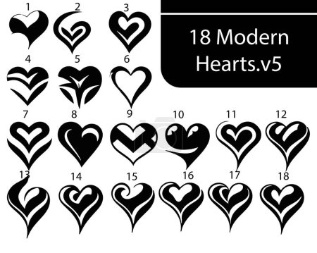 Illustration for A bundle of modern heart vectors v5 - Royalty Free Image