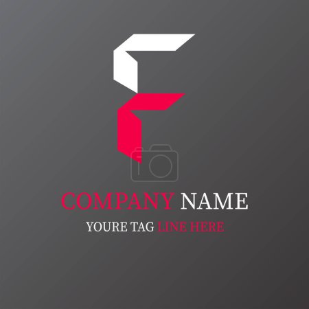 Ilustración de Logotipo tipográfico abstracto con la letra F para uso de la empresa - Imagen libre de derechos