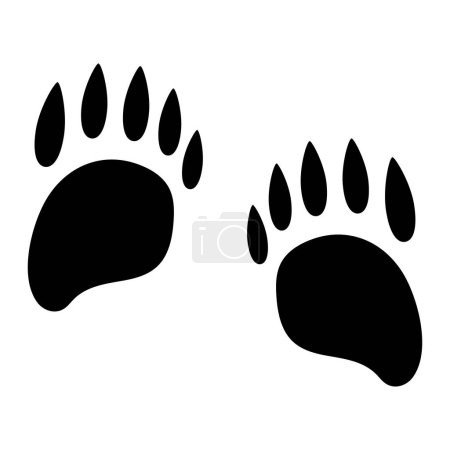 Illustration for A vector illustration of panda footprint isolated on the white background - Royalty Free Image