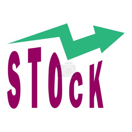 Illustration for A vector illustration of a stock increase icon isolated on a white background. - Royalty Free Image