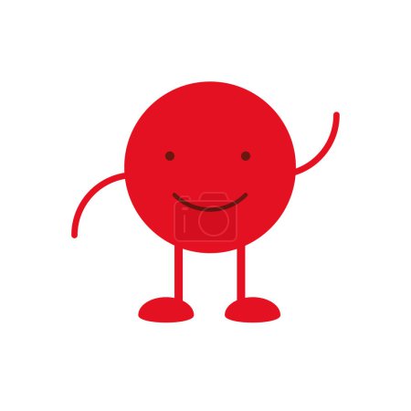 Illustration for A vector illustration of a smiling red face icon on a white background. - Royalty Free Image