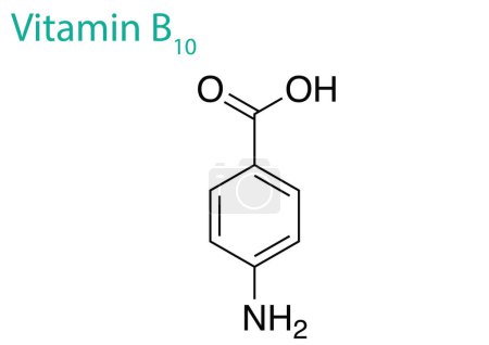 Téléchargez les illustrations : Illustration d'une molécule de vitamine B10 isolée sur fond blanc - en licence libre de droit