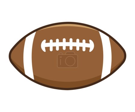 Illustration for A brown animated American football isolated on a white background - Royalty Free Image