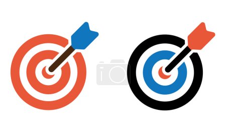 Illustration for A vector illustration of an archery target with arrow - Royalty Free Image