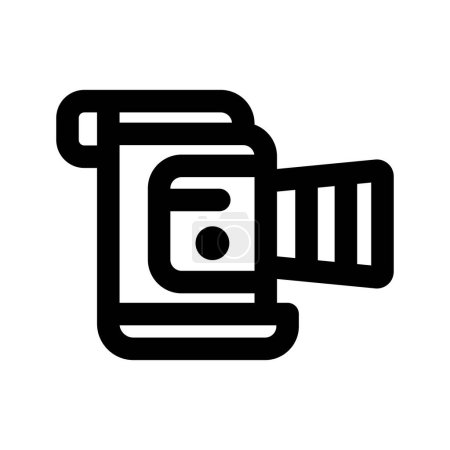 Ilustración de Un vector de un icono de cámara digital sobre un fondo blanco - Imagen libre de derechos