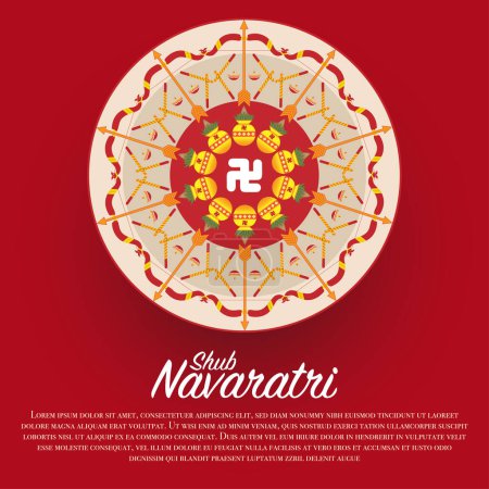 Illustration for A vector of Mandala Design for Navaratri Post - Royalty Free Image