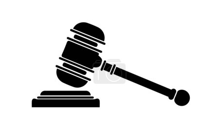 Illustration for The icon of a justice hammer colored in brown isolated on a white background - Royalty Free Image