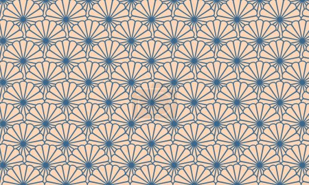 Ilustración de Un patrón en forma de bivalvo con contorno azul - Imagen libre de derechos