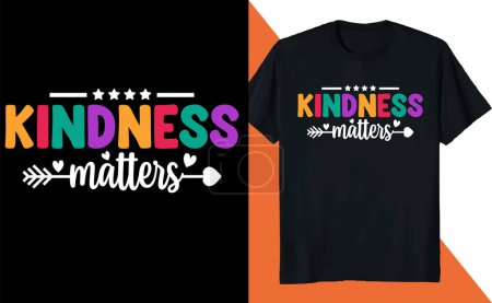 Illustration for A cute print with text "kindness matters" for a t-shirt print - Royalty Free Image