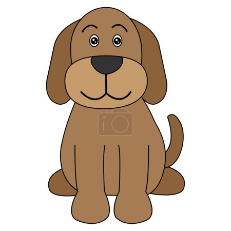 Ilustración de Un vector editable ilustración de un perro lindo sobre un fondo blanco - Imagen libre de derechos