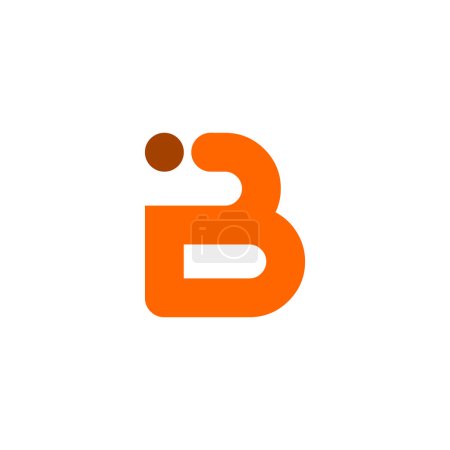 Illustration for A vector of a creative orange "B" initial logo - Royalty Free Image
