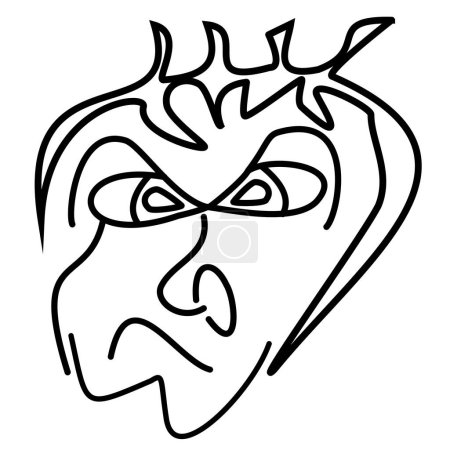 Ilustración de Un vector de una silueta facial de un hombre enojado - Imagen libre de derechos