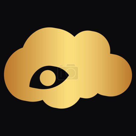 Ilustración de Nube Servicio de protección o seguridad en línea protección de Internet abstracto monograma vector logotipo plantilla - Imagen libre de derechos