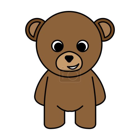 Téléchargez les illustrations : Un vecteur vertical d'un ours en peluche brun sur le fond blanc - en licence libre de droit