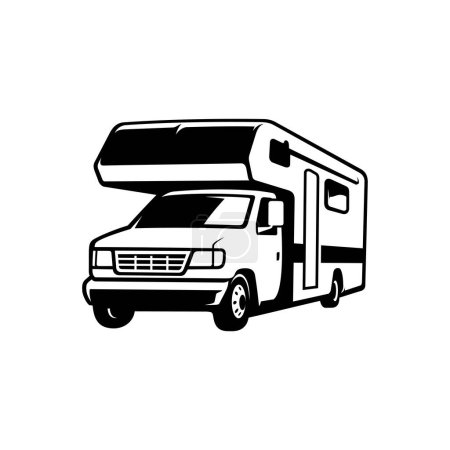 Illustration for A simple vector illustration of a house on wheels - Royalty Free Image
