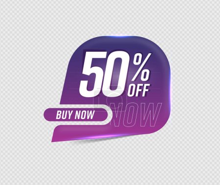 Illustration for A discount logo with purple conversation box - Royalty Free Image