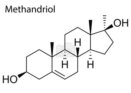 Ilustración de Un vector de la estructura química de Methandriol esteroide anabólico androgénico - Imagen libre de derechos