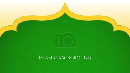 Illustration for A vector illustration of an Islamic green background - Royalty Free Image