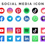 A set of social media icons vector