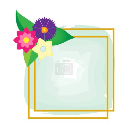 Ilustración de Un vector editable ilustración de un marco floral sobre un fondo blanco, perfecto para tarjetas de invitación - Imagen libre de derechos