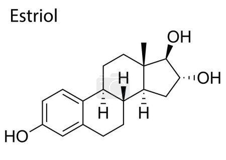 Ilustración de Un vector de la estructura molecular de Estriol esteroide humano - Imagen libre de derechos
